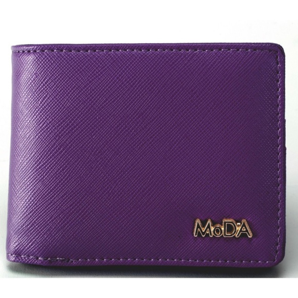 Classic MoDA Purple Faux Leather Bi-Fold Wallet